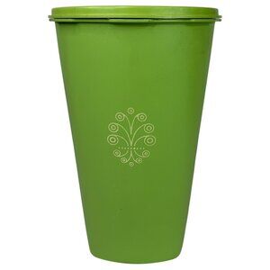 Vintage Tupperware Tall Canister With Lid Apple Green Servalier 10” Storage 1222